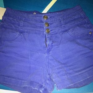 High Waisted Blue Shorts